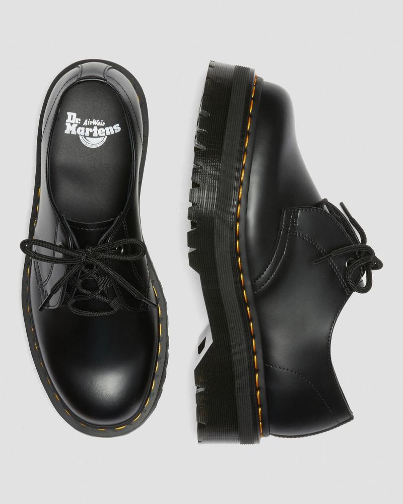 Men's Dr Martens Jarrick Lo Smooth Leather Platform Shoes Black | AU 626AHK